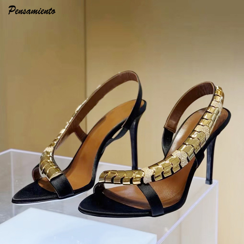 Summer Clothing Petite - Sandali da donna gladiatore in raso