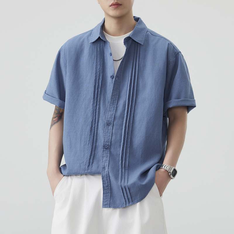 Summer Clothing Old Money - Camicia da Uomo in Misto Lino