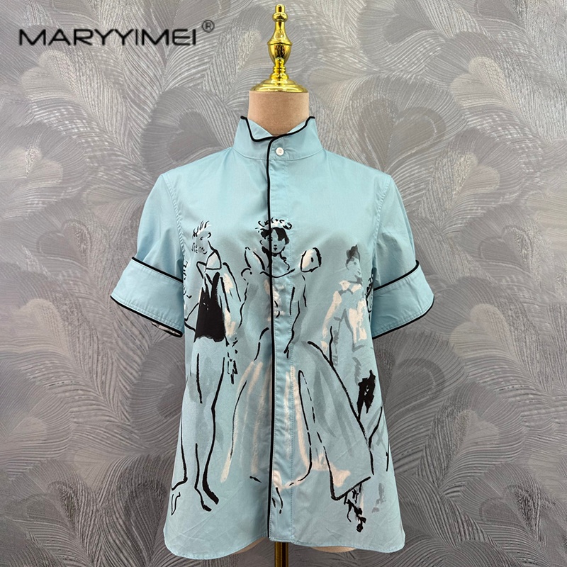 Summer Edition Clothing - MARYYIMEI Camicia a maniche corte con