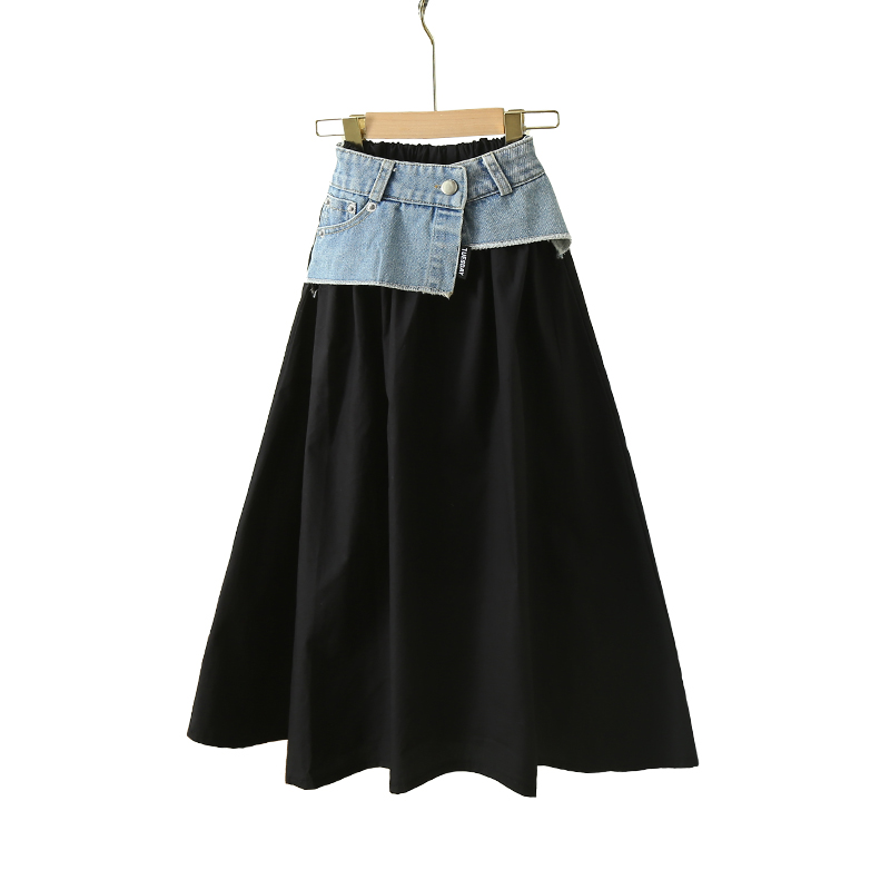 Summer Clothing For Teen Girls - Gonna di jeans lunga patchwork per