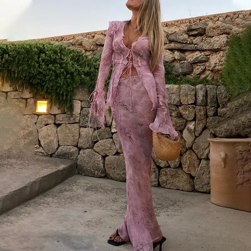 Tie Front Shirt - Completo Y2K Fairy Grunge da Spiaggia