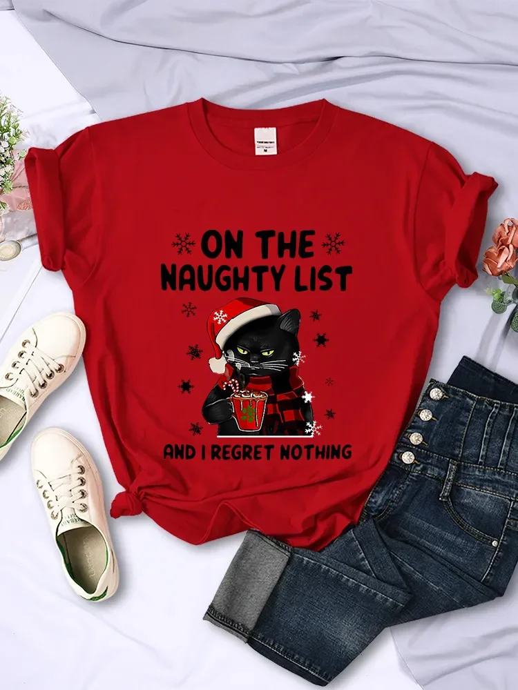 Summer Clothing List - NATALE T-shirt femminili SANTA CAT ON