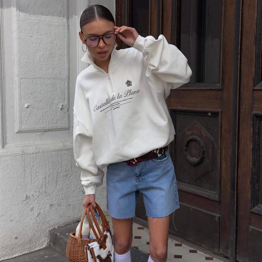 Felpe stampate con lettere ret - Summer Clothing Old Money recensione e prezzo
