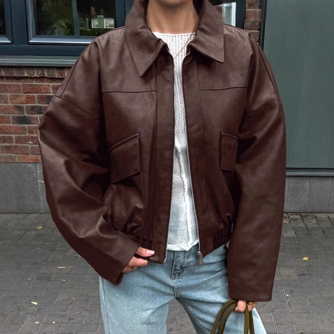 Giacca in pelle marrone stile  - Summer Clothing Old Money recensione e prezzo