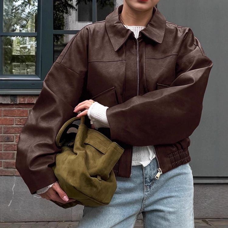 Giacca in pelle marrone stile  - Summer Clothing Old Money recensione e prezzo