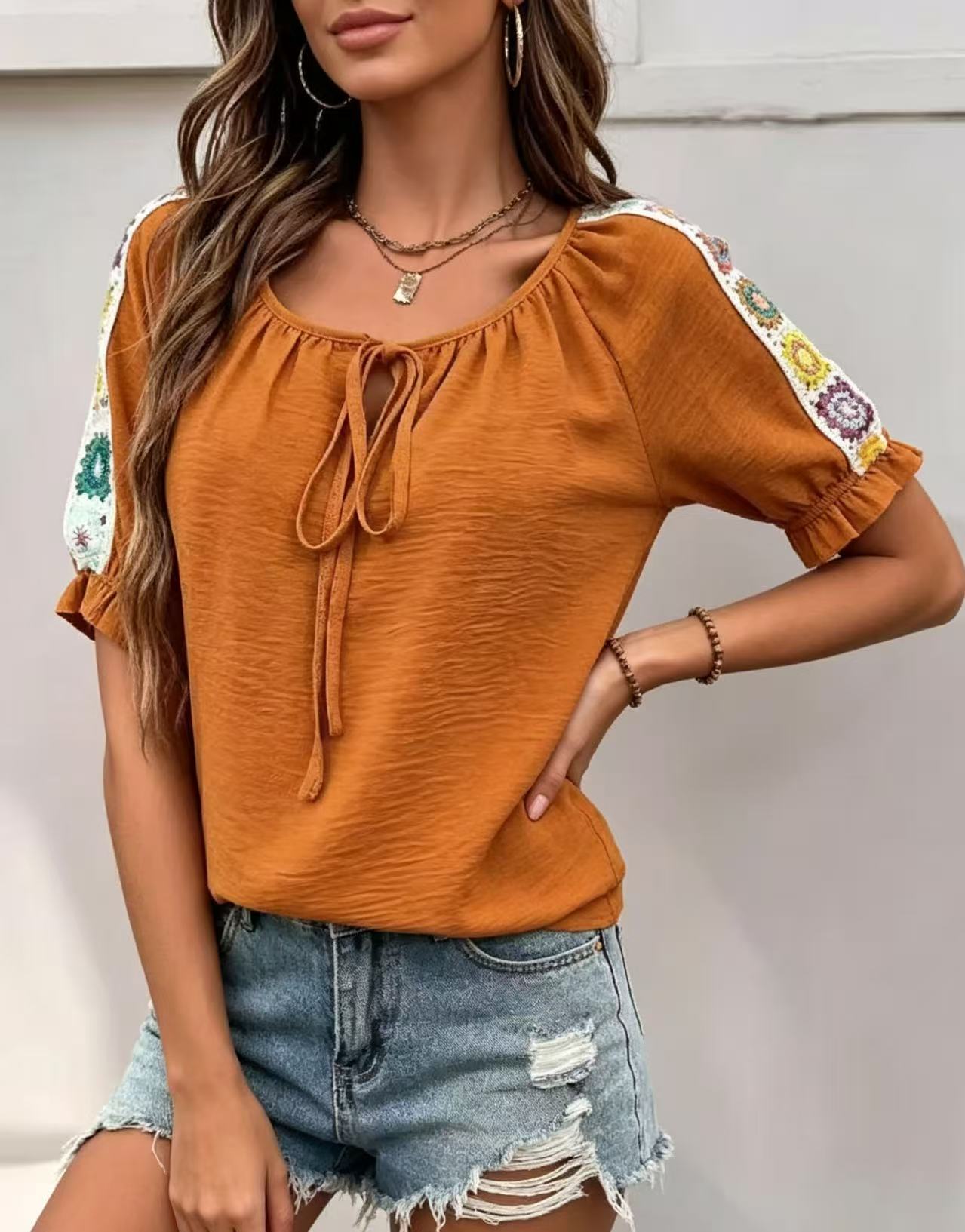 Camicetta da donna in stile bo - Tie Front Shirt recensione e prezzo