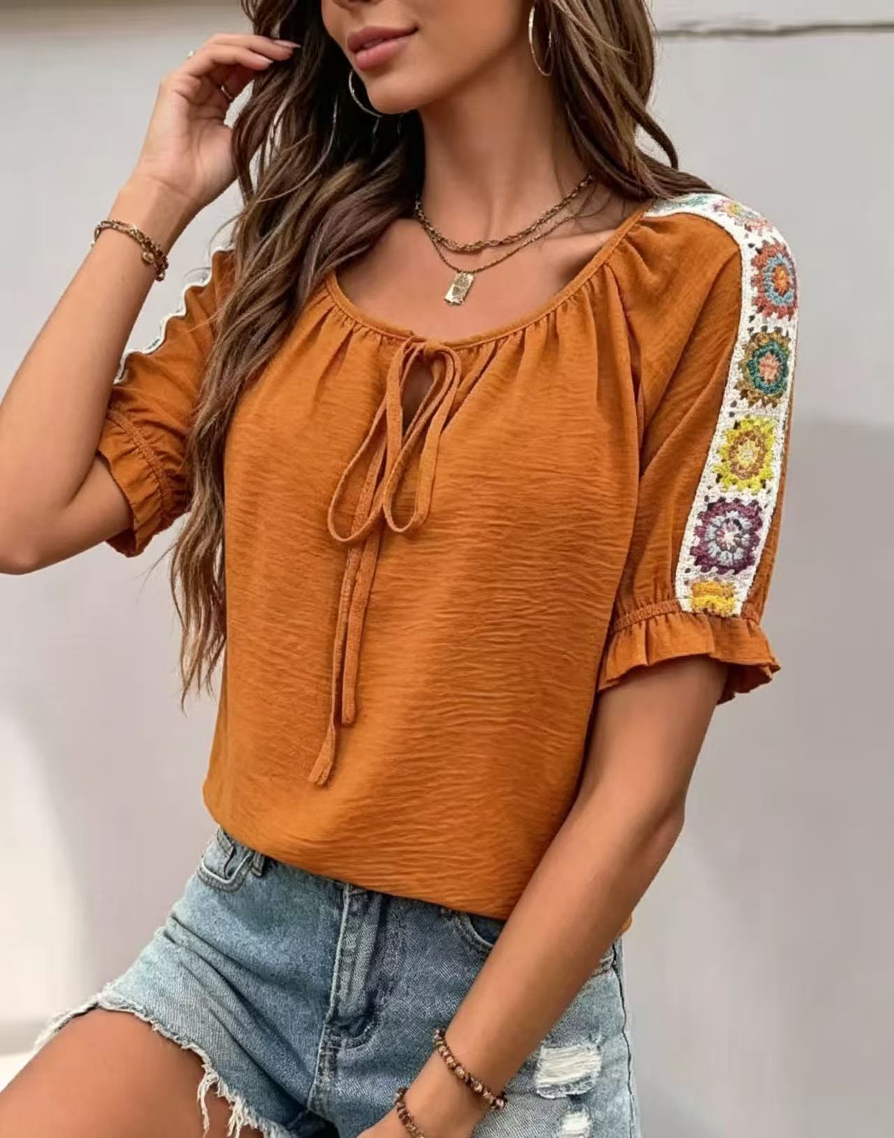 Camicetta da donna in stile bo - Tie Front Shirt recensione e prezzo