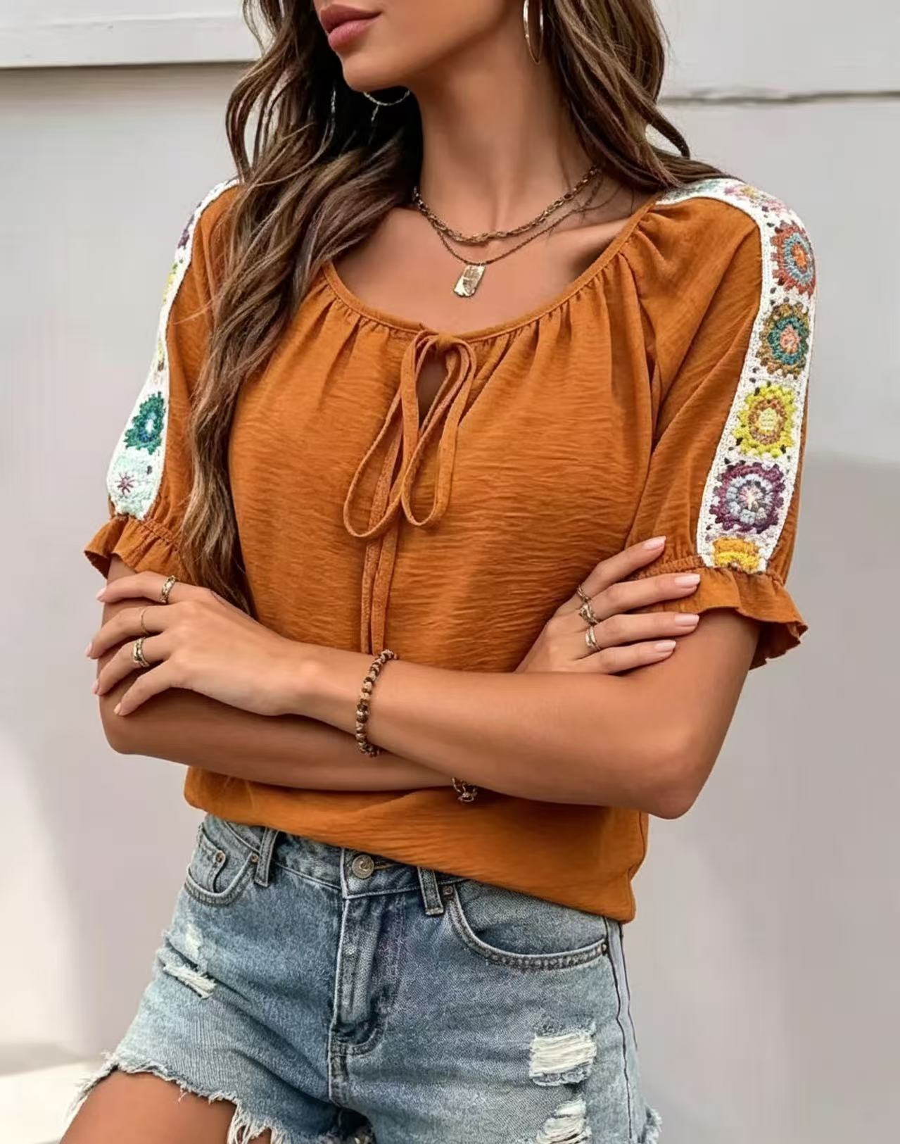 Camicetta da donna in stile bo - Tie Front Shirt recensione e prezzo